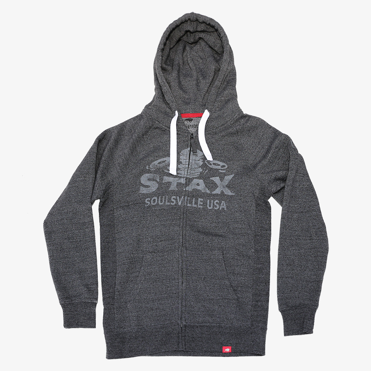 Stax Records - Stax Falling Records Logo Zip-Up Hoodie (Gray) - Stax ...